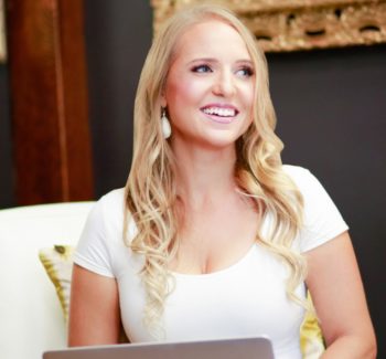 blonde girl smiling