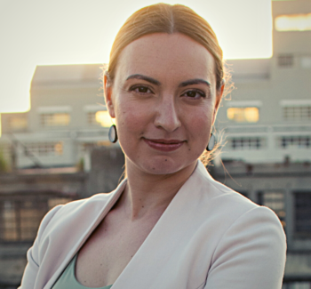 woman with a warm smile